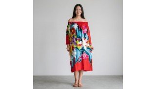 Summer Dress Rayon Hand Painted by Balinese Artisans